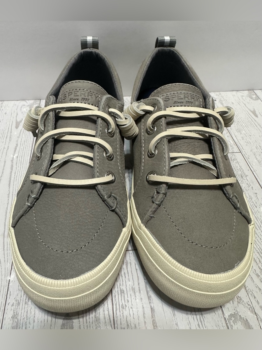 New - Sperry Crest Vibe Washable Low Top Sneakers, Grey, Sz 6